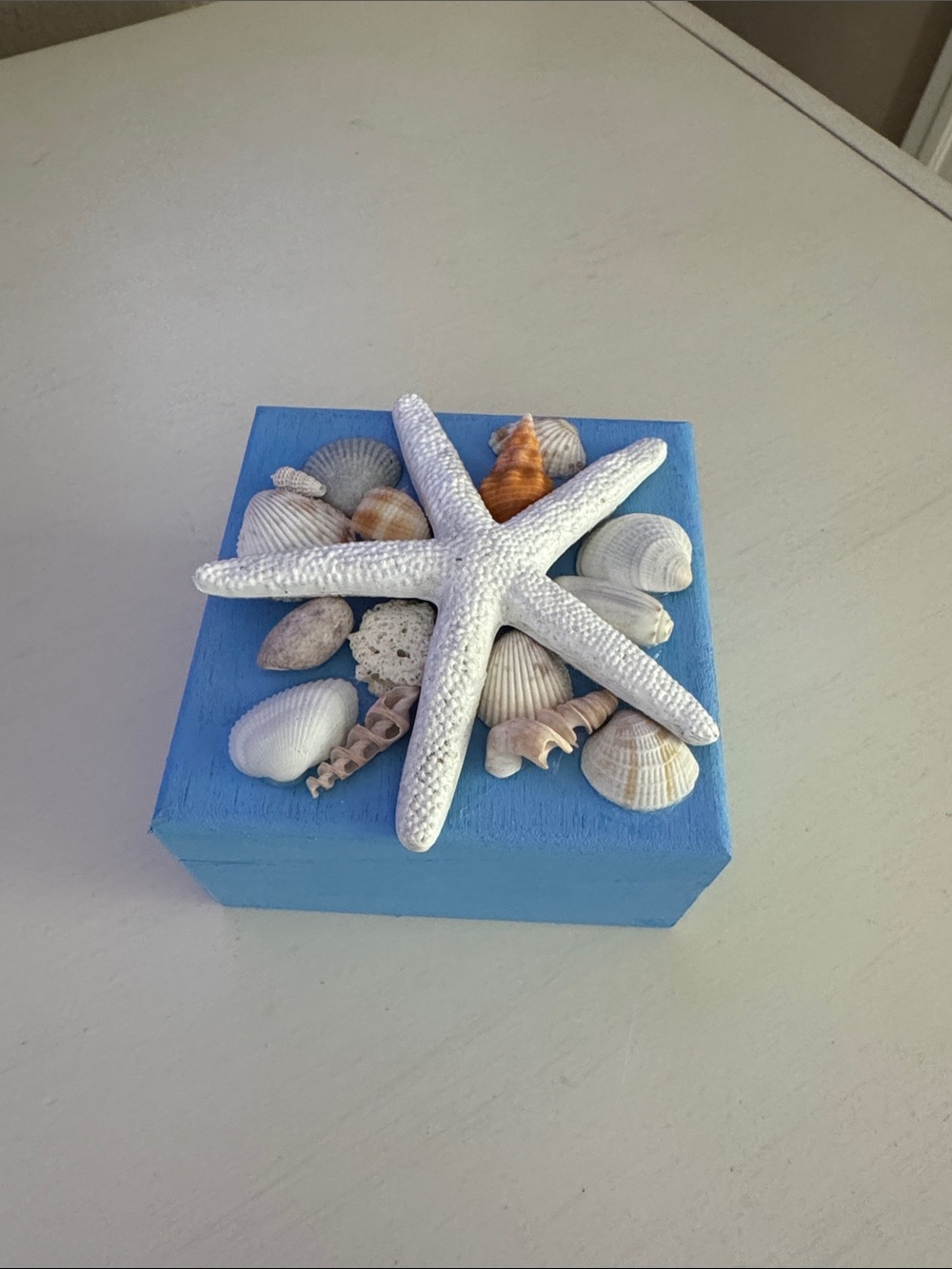 Beach Seashell Decor wooden Trinket Box